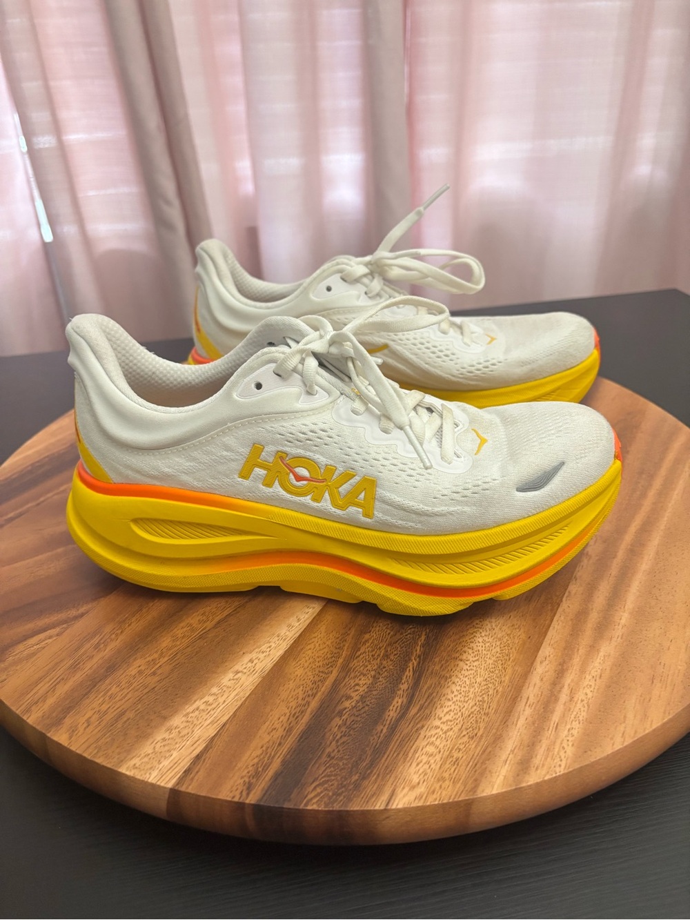 Hoka Women's Bondi 9 Frost Sunflower Running Sneakers Size 7B